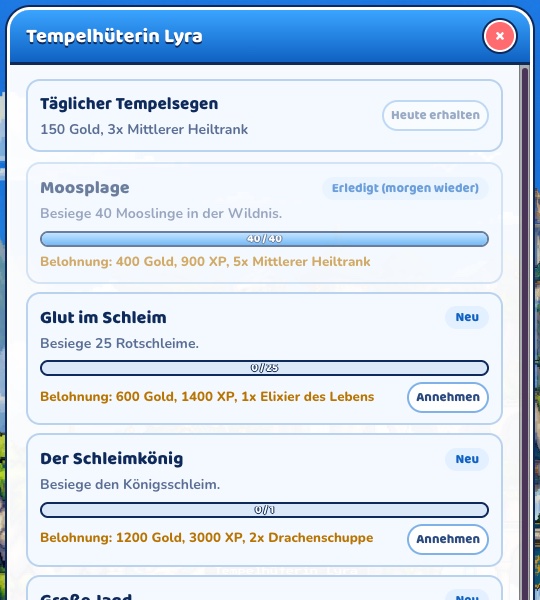 Aufträge der Tempelhüterin